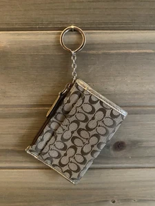 Coach Signatur Braun Canvas Geldbörse Portemonnaie Schlüsselanhänger 4,5”x 3,25” - Bild 1 von 8