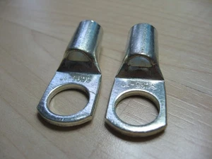 Lot of (2) Cable Lug 35mm² 2AWG 3/8" M10 Battery Lug Ring Terminal #E71DLL - Picture 1 of 5