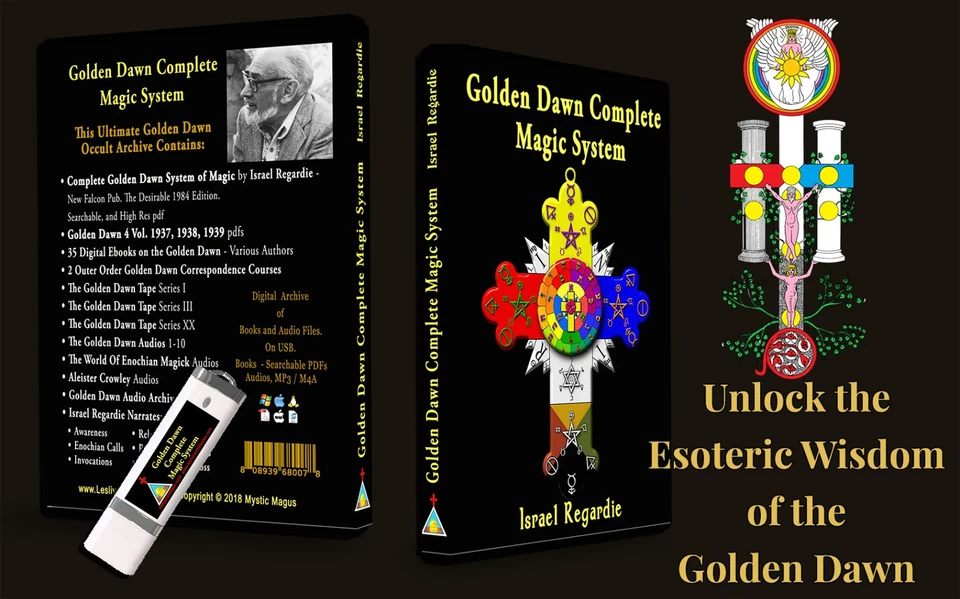 Golden Dawn Complete Magic System on USB Books Magick Audio Regardie Crowley