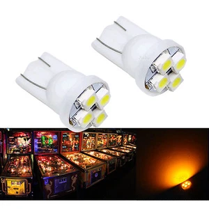 PA10x #555 T10 4 SMD LED Pinball Bombilla Amarillo Ámbar Naranja 6.3V EE. UU. - Imagen 1 de 5