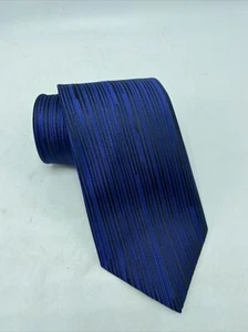 Arrow USA 1851 Men's Neck Tie Black & Blue Stripes 100% Silk - Picture 1 of 10