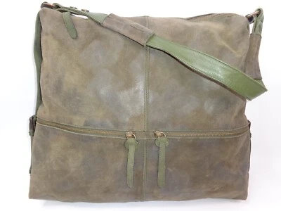 BOLSO DE HOMBRO HOBO DE CUERO GAMUZA CAMUFLAJE PLINER DONALD J OLIVA ESPAÑA Foto 1 de 4