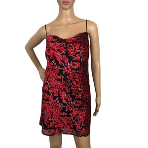 Prinzessin Polly Blumendruck Samt Slip Minikleid ärmellos Merlot Party sexy - Bild 1 von 9