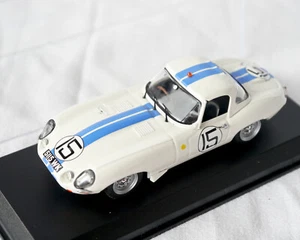 Modellauto 1:43 Jaguar E-Type Low Weight Roadster Le Mans 1963 weiß blau - Bild 1 von 4