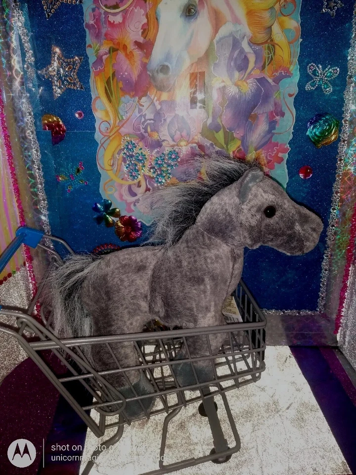 🦄Ganz / Webkinz "Grey Arabian" {Horse} Gray Color HM098 Plush! *With Code! - Image 1 of 4