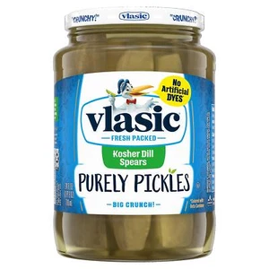 Vlasic Purely Pickles Kosher Dill Pickle Spears Keto Friendly 24 oz Pack of 6 - Picture 1 of 7