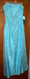 NEW Jessica McClintock Gunne Sax Aqua Strapless Gown Dress sz 7 Embellished - Picture 1 of 7
