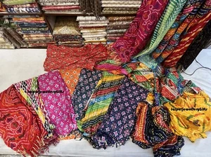 50 Pcs Women's Rajasthani Chinnon Silk Dupatta Scarves, Indian Wedding Dupatta - Picture 1 of 12