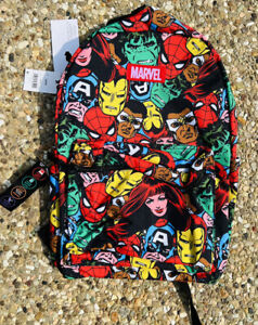 Marvel Comics Avengers 17” Comic School Backpack Book Bag Padded Back Camp NWT