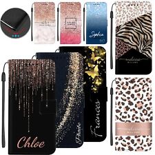 Wallet Leather Personalized Case Glitter Print Cover For iPhone 14 Pro Max 13 12