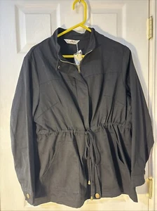 Agnes Orinda Womens Jacket Black Plus Pockets Button Long Sleeve “Size1X” - Picture 1 of 12