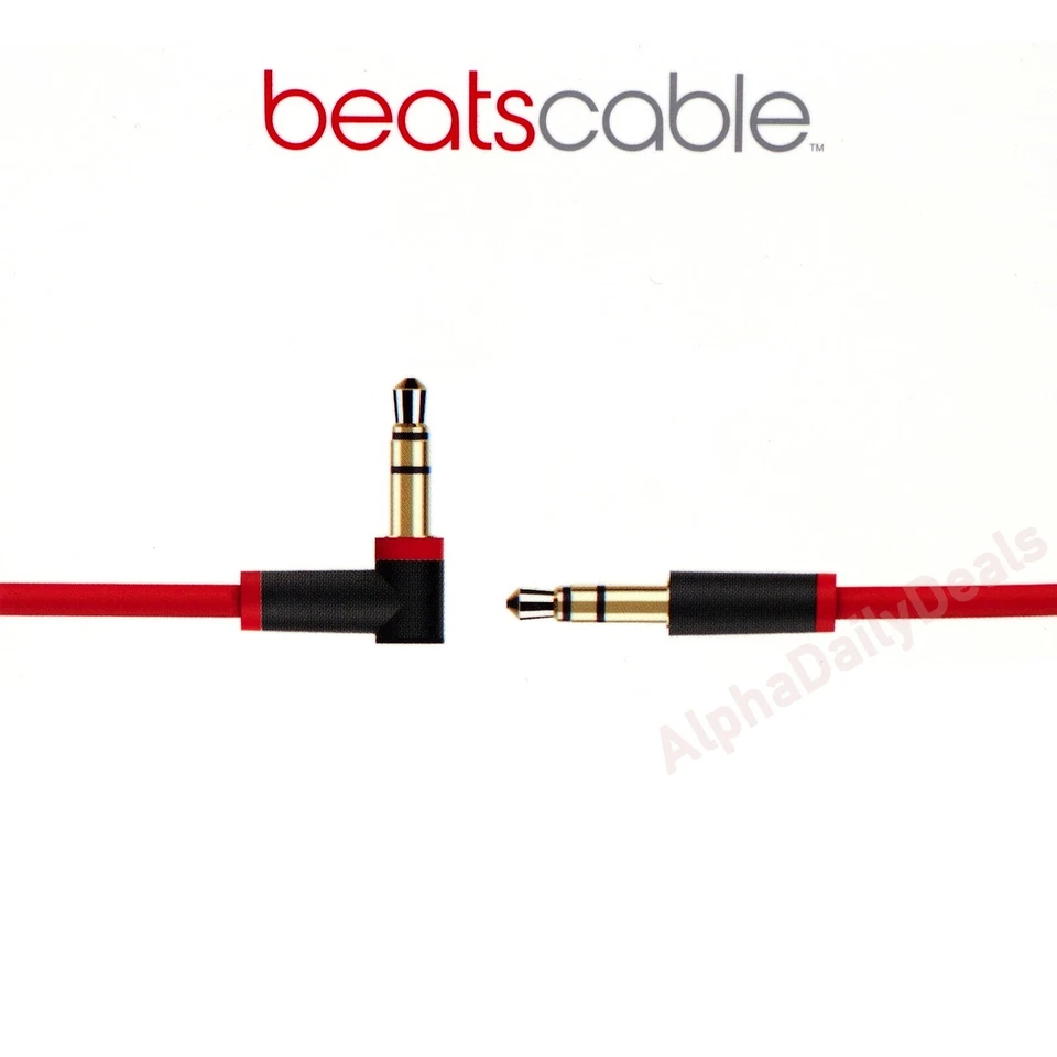 Genuine OEM Beats by Dr. Dre Replacement Red Audio Cable with 3.5mm Jack - Image 1 of 3
