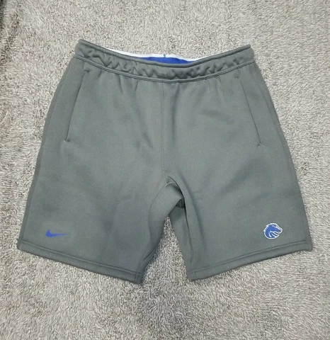 Nike Size XL Men NCAA Boise State University BSU Grey Therma FIT Fleece Shorts Cover
