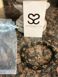 Sashka Original Size Bracelet Black And Gold - Picture 1 of 3