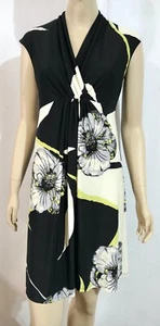 Donna Morgan Sz 6P Cap Sleeve Center Pinch Pleat Empire Close Up Abstract Dress - Picture 1 of 5