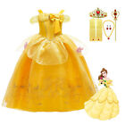 Girls Kids Cosplay Belle Princess Fancy Dress Party Costume Birthday Accessories