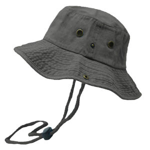 Mens Womens Summer Boonie Bucket Hat 100% Cotton Sun Safari Fishing Outdoor Cap