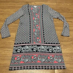 J.JILL Damen Bohemian Midikleid Blau Rosa Weiß Größe S - Bild 1 von 14