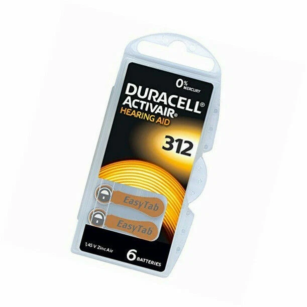 Duracell Hearing Aid Batteries- Size 312, 60 pack