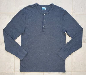 J. Crew Men’s Medium Henley Shirt Long Sleeve Heather Navy Blue - Picture 1 of 5