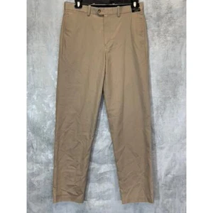NORDSTROM Men's Tan Desert Smartcare Classic Supima Cotton Straight Leg Pants - Picture 1 of 9