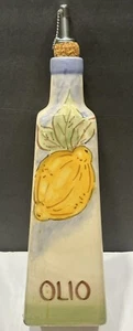 Keramik Olio Öl Flasche Kruzifix mit Korken Stopfen - 13" - handbemalt Made in Italy - Bild 1 von 11