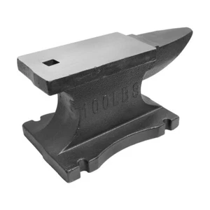 100 Lbs Heavy Duty Cast Iron Anvil Blacksmith Long Horn Hardy Hole - Picture 1 of 7