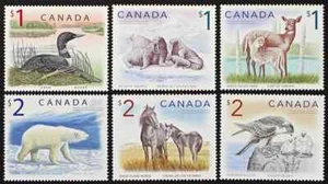 CANADA #1687/1690 $1 Loon to $2 Sable Island Horse High Values, 6 stamps Mint NH - Picture 1 of 1