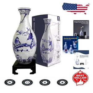 Intricate 3D Puzzle Vase: Curved Floral Design for Home Decor & Arrangements - Picture 1 of 9
