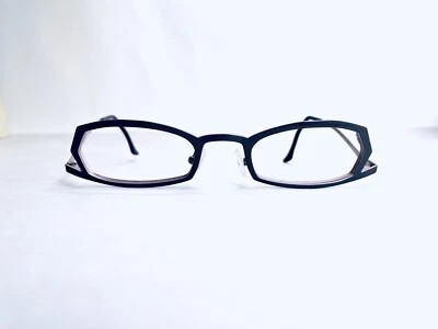 VTG Lunettes Anne Et Valentin Eyeglasses Oval Brown Metal Purple Interior Torero - Image 1 of 4