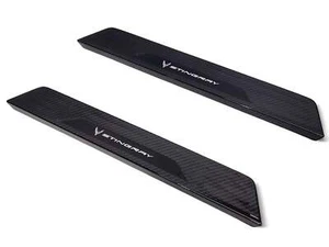 2020-2024 Corvette C8 Stingray Carbon Fiber Hydrocoat Door Sill Plates - Picture 1 of 4