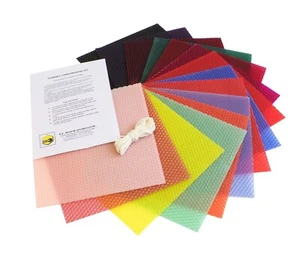 Kit de fabricación de velas - cera de abejas de color para abejas velas enrolladas cera y mecha - Imagen 1 de 1