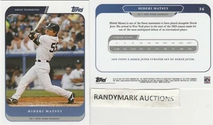 Hideki Matsui NEW YORK YANKEES 2020 TOPPS X Derek Jeter GREAT TEAMMATES 36 - Picture 1 of 2