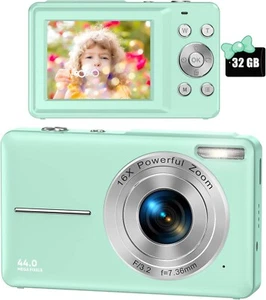 Digital Camera, FHD 1080P Kids Camera 44MP Point and Shoot Digital Cameras wi... - Picture 1 of 7