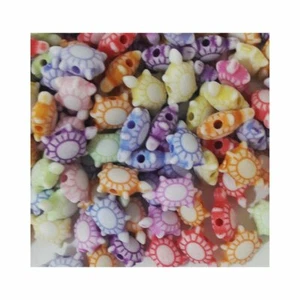 50 Sea Turtle Beads 12mm Large Spacers Ocean Nautical Jewelry Supplies Acrylic - Picture 1 of 1