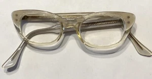 Vtg Victory 1960’s Child’s Girl’s Bakelite Plastic Silver Plaid Cat Eyeglasses - Picture 1 of 8
