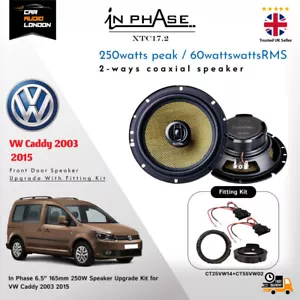 In Phase XTC17.2 250W 2-Way Coaxial Speaker kit Adapters + Harness for VW Caddy - Picture 1 of 7