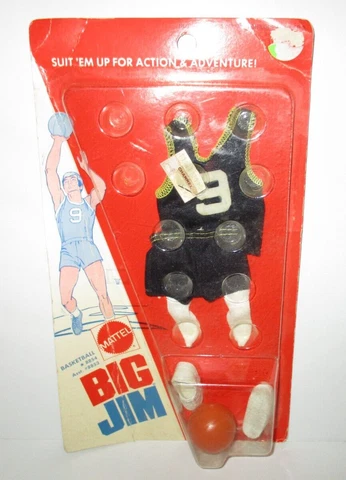 Big Jim Basketball Uniform Set Mattel 1973 Sealed Cover
