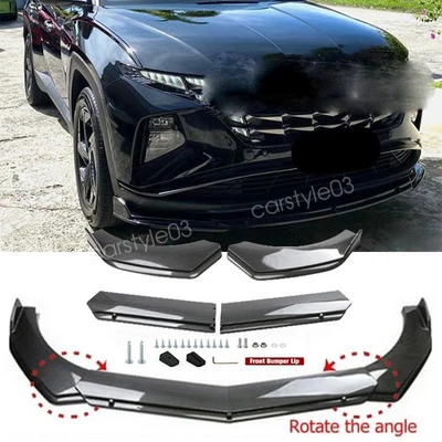 For Hyundai Tucson 2004-2024 Front Bumper Lip Splitter Chin Spoiler Carbon Style Foto 1 de 4