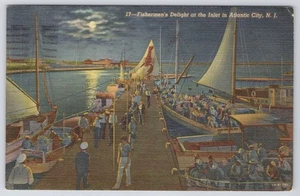 Postal de colección Atlantic City New Jersey Fishermen’s Delight Absecon Inlet - Imagen 1 de 2