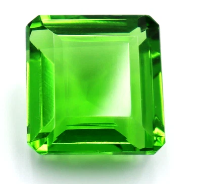 89 Ct Natural Peridot Green Color Certified Loose Gemstone Radiant Cut - Image 1 of 4