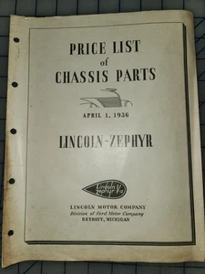 1936 Lincoln Zephyr Catalog Price List Manual Original - Foto 1 di 1