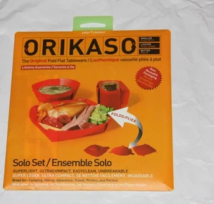 Orikaso Fold Flat Tableware Solo Set Mug Plate / Bowl Camping Hiking Set green - Picture 1 of 2