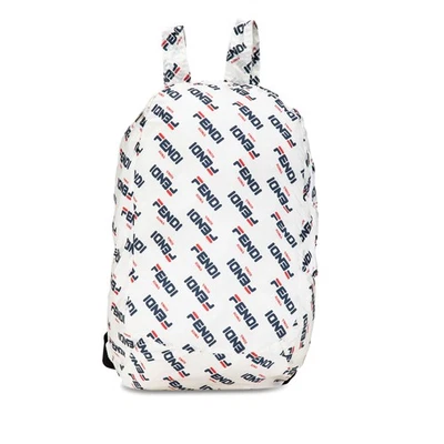Mochila Auténtica Fendi x Fila Mania Embalable Blanca Tela Nylon Foto 1 de 4
