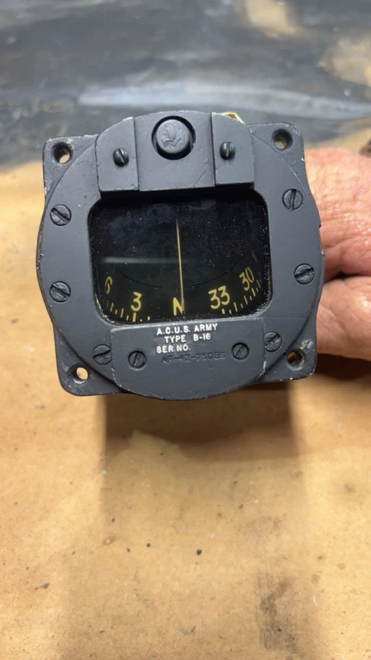 De colección Segunda Guerra Mundial A.C.U.S. Brújula Magnética Ejército Tipo B-16 Aviación Foto 1 de 1