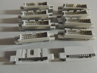 10-PACK 20-Pin Male Panel Mount IDC Flat Ribbon Cable ~ Box Header Connectors - Image 1 of 2