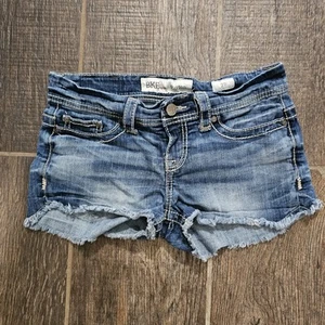 Pantaloncini denim jeans blu taglio donna BKE Payton taglia 27, vita bassa 32" - Foto 1 di 10