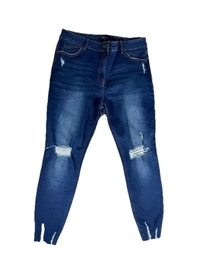 Papaya Petite Women’s Distressed Skinny Jeans Blue Size 16 - Stretch Denim - Image 1 of 2