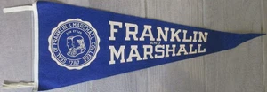 Vintage Franklin and Marshall Wool Felt Pennant Flag 29" c. 1940s-1960s RARE - Picture 1 of 5