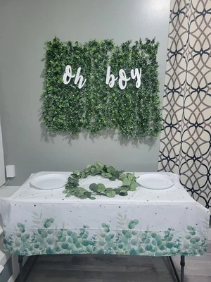 Decoración Baby Shower Niño Hojas Verdes Foto 1 de 4